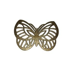 Crowning Touch Brass Butterfly Hot Pot Plate Trivet Wall Decor Footed Taiwan